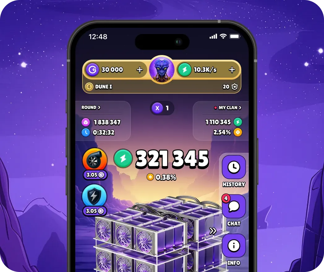 Gameplay de Miner Wars dans l'app GoMining